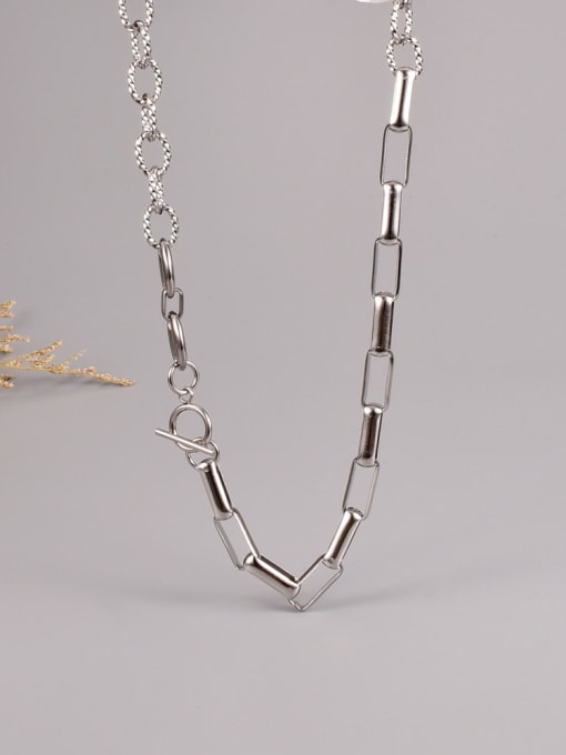 A TEEM Titanium Steel Geometric Hip Hop Necklace 1