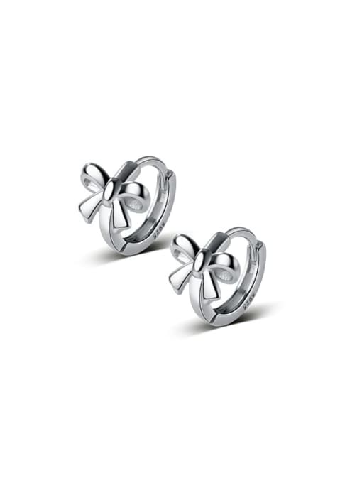Rosh 925 Sterling Silver Bowknot Minimalist Huggie Earring 3