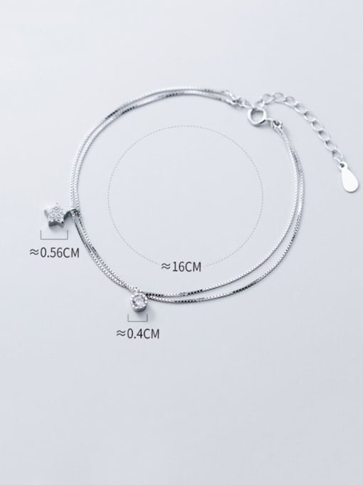Rosh 925 sterling silver cubic zirconia star minimalist strand bracelet 1