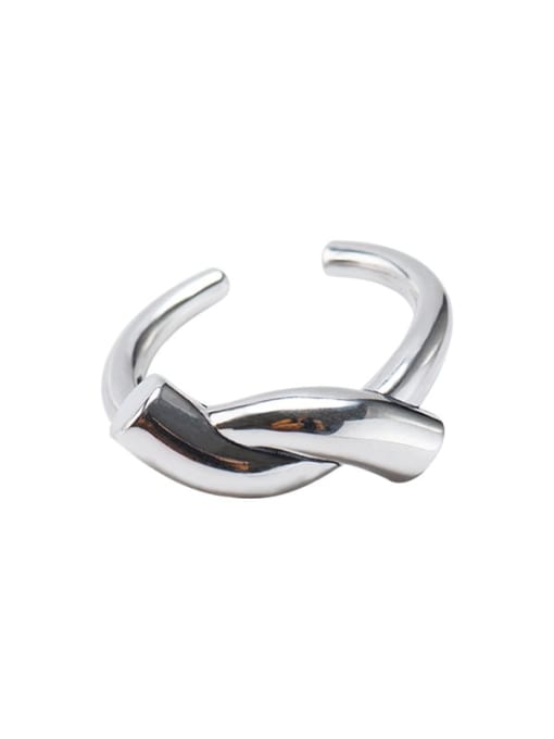 XBOX 925 Sterling Silver Geometric Cross Minimalist Band Ring