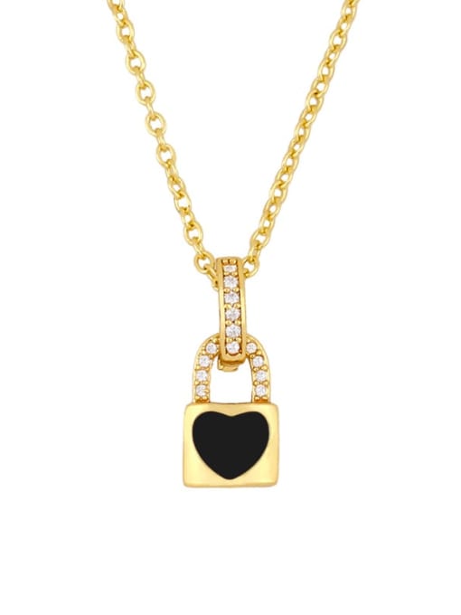CC Brass Enamel Heart Vintage Necklace 2