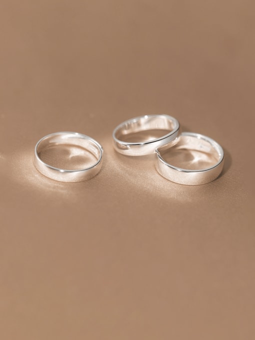 Rosh 999 Fine Silver Geometric Minimalist Band Ring 1