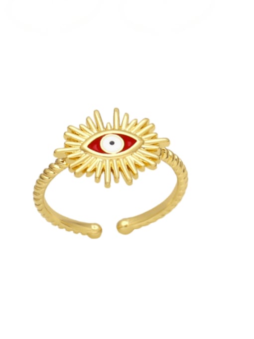 CC Brass Enamel Cubic Zirconia Evil Eye Vintage Band Ring 1