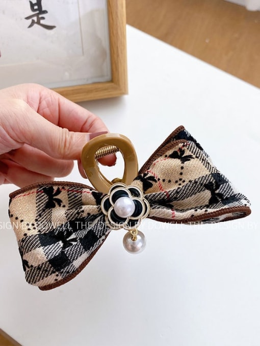 Brown clip bow Alloy Minimalist Bowknot Resin Jaw Hair Claw