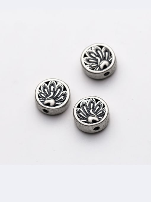FAN 925 Sterling Silver With Peacock Screen Bead Handmade Diy Jewelry Accessories 0