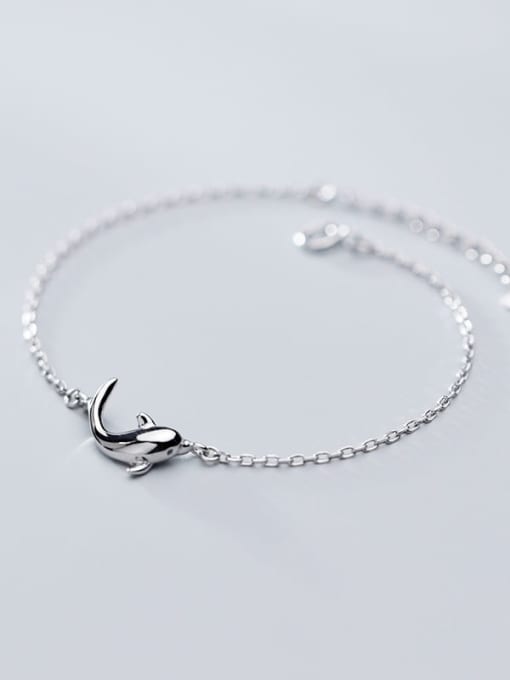 Rosh 925 Sterling Silver Dolphin Minimalist Link Bracelet 1