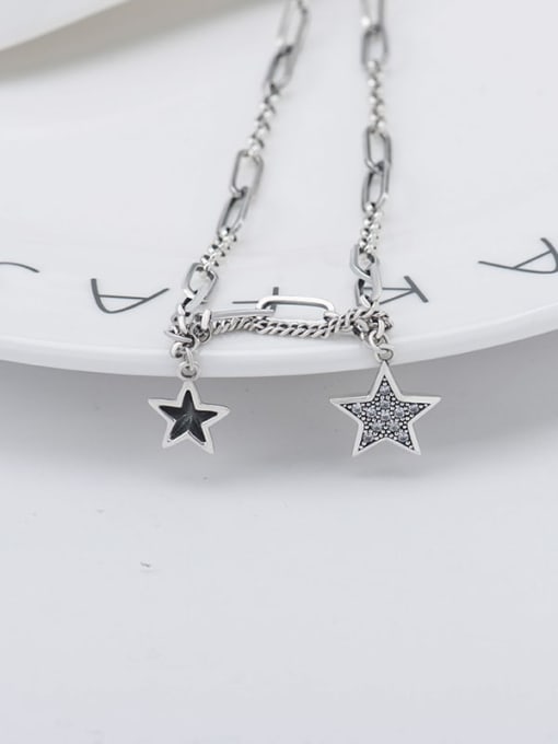XBOX 925 Sterling Silver Star Vintage Hollow Chain  Necklace 2