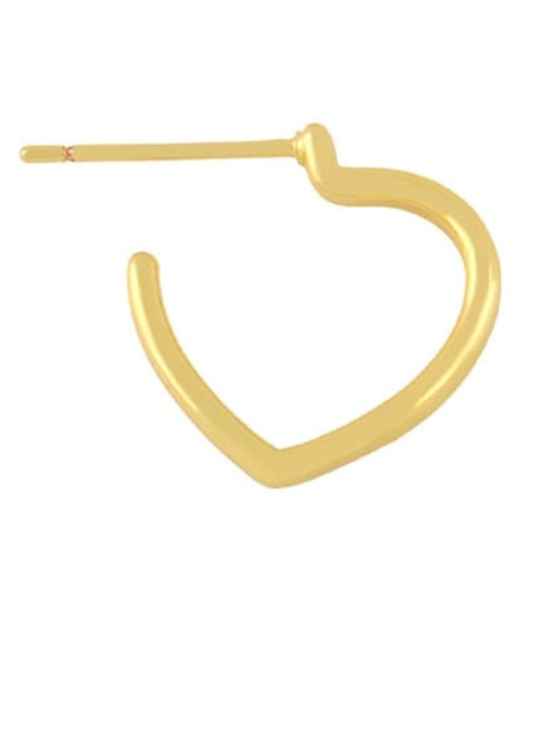 CC Brass Smooth Heart Minimalist Stud Earring 3