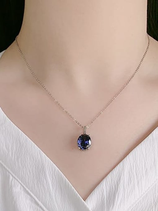 KDP-Silver 925 Sterling Silver Cubic Zirconia Geometric Vintage Necklace 1