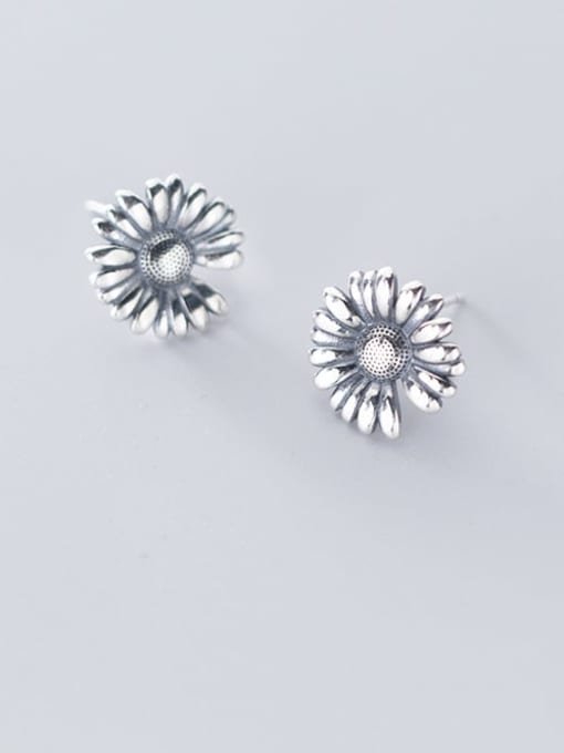 Rosh 925 Sterling Silver Flower Vintage Stud Earring