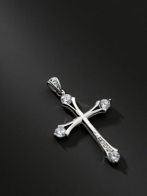 Rosh 925 Sterling Silver Minimalist Cross  Pendant 0