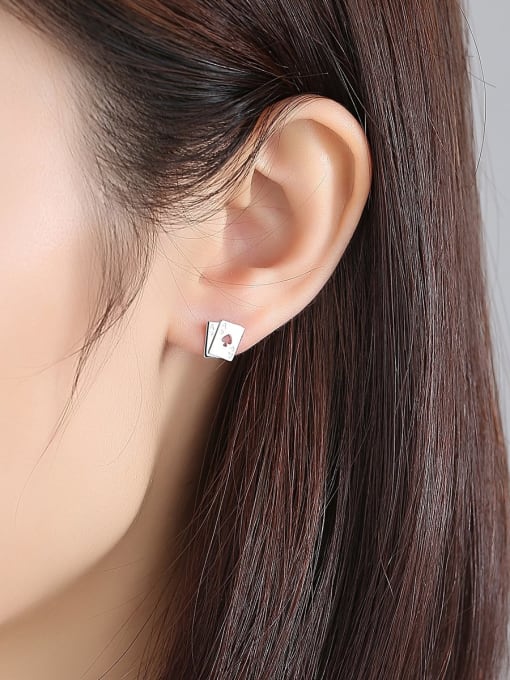 CCUI 925 Sterling Silver Geometric Minimalist Stud Earring 1