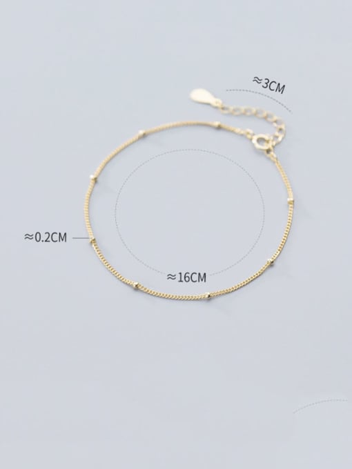 Rosh 925 Sterling Silver  Minimalist Geometric chain Link Bracelet 2