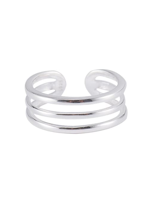 XBOX 925 Sterling Silver Smooth Geometric Minimalist Stackable Ring 0