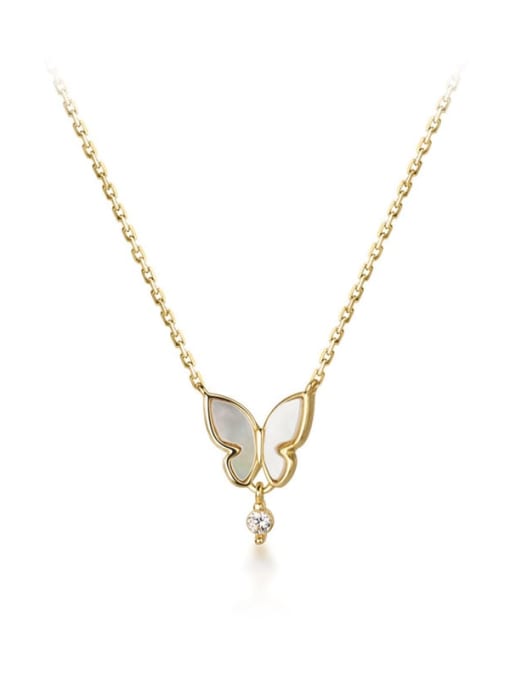Rosh 925 Sterling Silver Shell Butterfly Minimalist Necklace 4