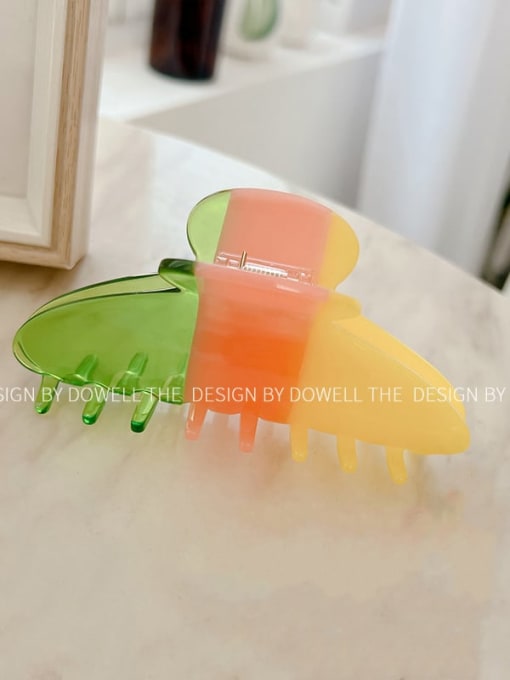 Green orange 10.5cm Cellulose Acetate Trend Geometric Alloy Multi Color Jaw Hair Claw