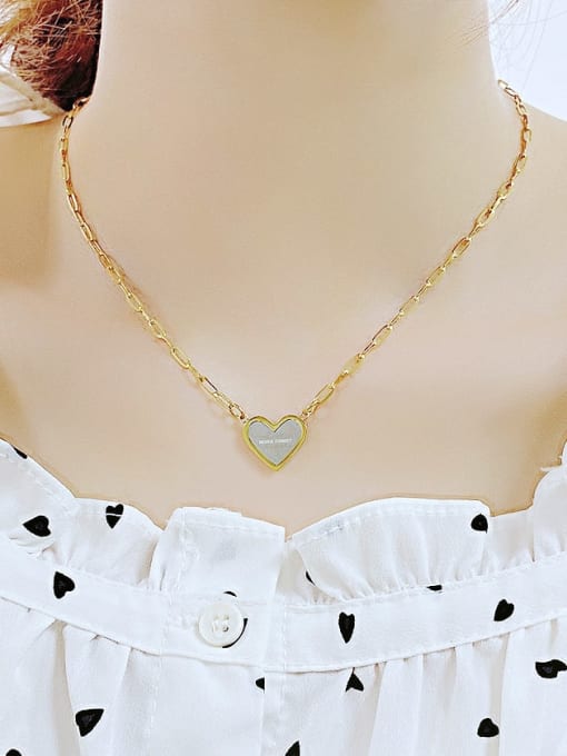 Open Sky Titanium Steel Shell Heart Minimalist Necklace 2