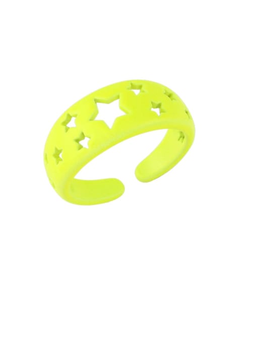yellow Brass Star Hip Hop Band Ring