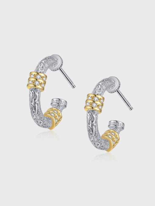 KDP1861 925 Sterling Silver Geometric Minimalist Stud Earring