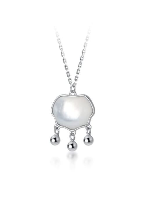 Rosh 925 Sterling Silver Shell Cloud Minimalist Necklace 2