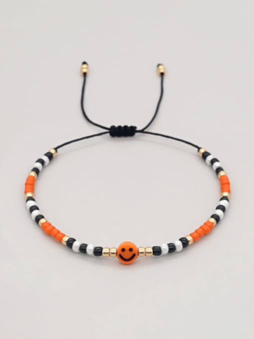 QT B210052C Miyuki Millet Bead Multi Color Acrylic Smiley Bohemia Handmade Weave Bracelet