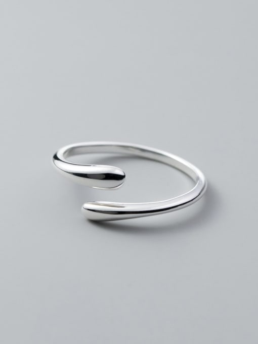 Rosh 925 Sterling Silver Smooth Water Drop Minimalist Band Ring 0