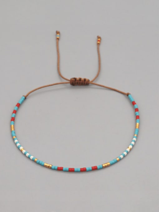 FB B210005B Multi Color Glass beads Bohemia Handmade Weave Bracelet