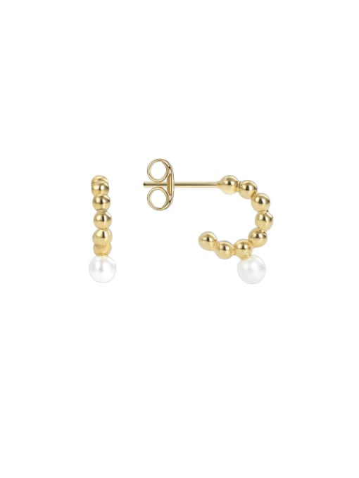CHARME Brass Bead Geometric Minimalist Stud Earring