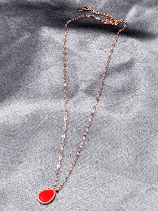 A TEEM Titanium Enamel Water Drop Minimalist Necklace 1