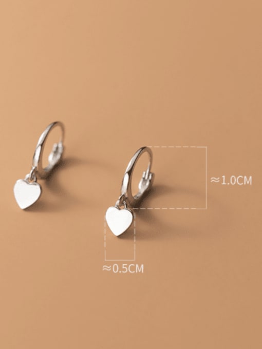 Rosh 925 Sterling Silver Heart Minimalist Huggie Earring 2