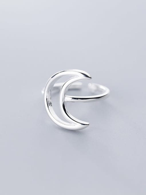 Rosh 925 Sterling Silver Moon Minimalist Band Ring 1