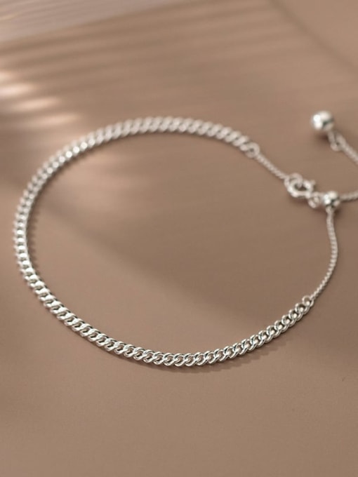 Rosh 925 Sterling Silver Hollow Geometric Chain Minimalist Link Bracelet 1