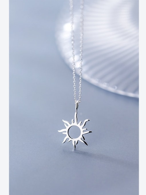 Rosh 925 Sterling Silver Sun Flower Minimalist Necklace 2
