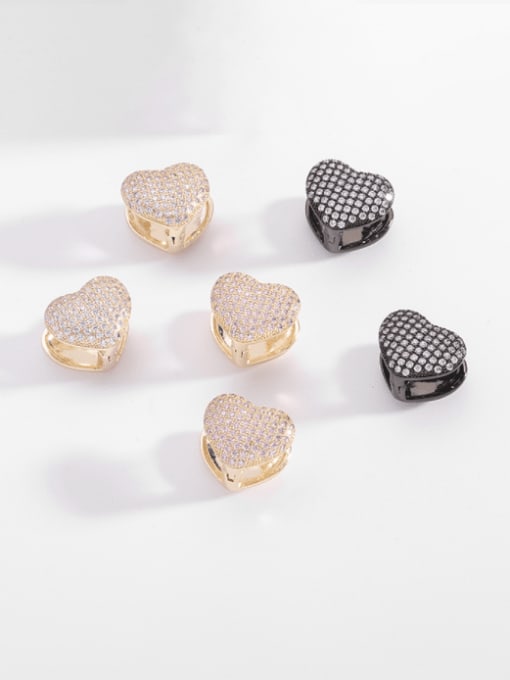 Luxu Brass Cubic Zirconia Heart Vintage Cluster Earring 3