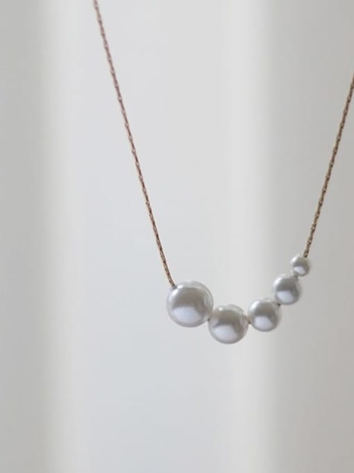 A TEEM Titanium Steel Freshwater Pearl Irregular Minimalist Necklace 0