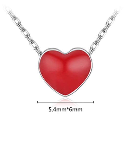 MODN 925 Sterling Silver Enamel Heart Minimalist Necklace 2