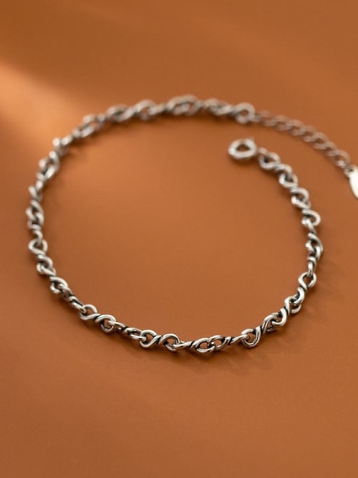 Rosh 925 Sterling Silver Geometric Vintage Link Bracelet 1