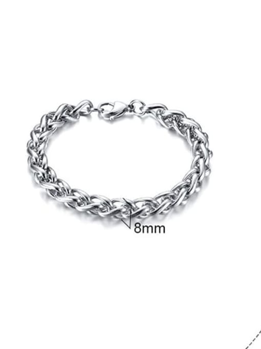 CONG Titanium Steel Geometric Vintage Hollow Chain Link Bracelet 0