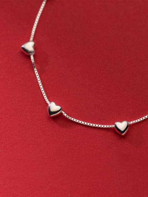 Rosh 925 Sterling Silver Heart Minimalist Link Bracelet 2