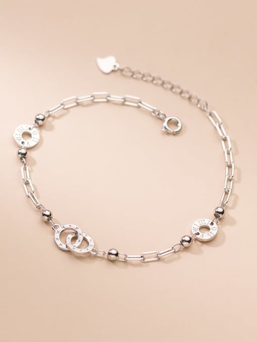 Rosh 925 Sterling Silver Geometric Minimalist Link Bracelet
