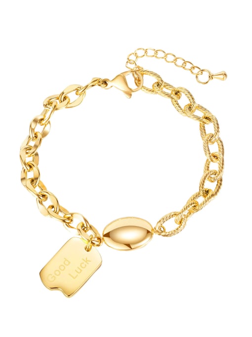 1175 gold Titanium Steel Geometric Minimalist Link Bracelet