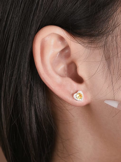 XBOX 925 Sterling Silver Birthstone Heart Minimalist Stud Earring 1