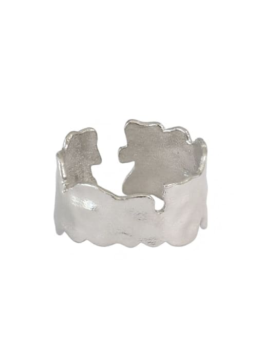 DAKA 925 Sterling Silver Irregular  texture Artisan  Band Ring 3