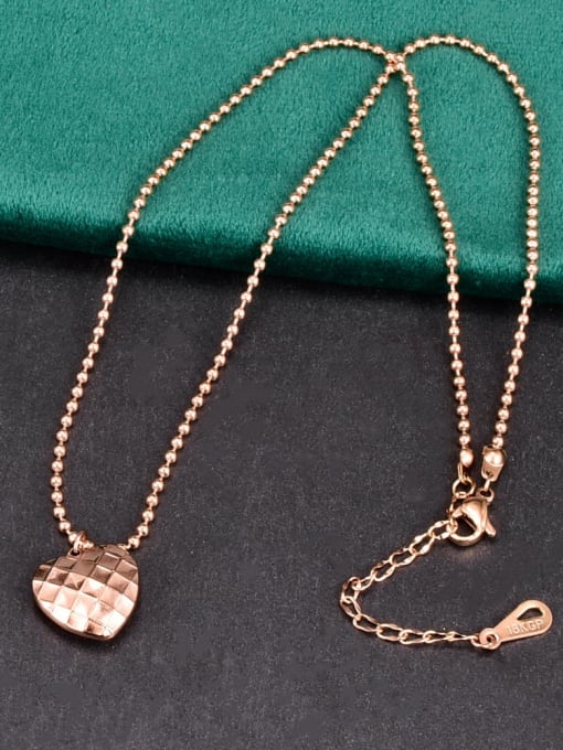 A TEEM Titanium Steel Heart Minimalist Bead Chain Necklace 1