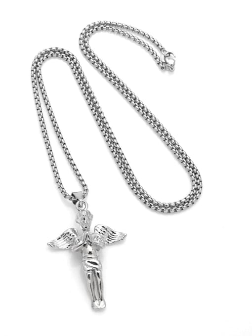 CC Stainless steel Angel Hip Hop Long Strand Necklace 0