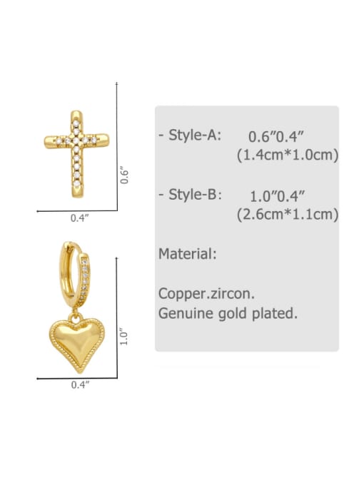 CC Brass Cubic Zirconia Cross Minimalist Stud Earring 4