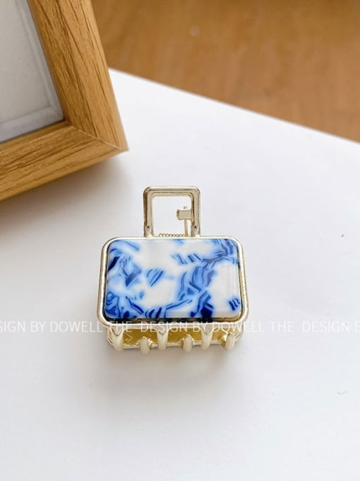 Blue and white porcelain 3.3cm Cellulose Acetate Trend Geometric Alloy Jaw Hair Claw