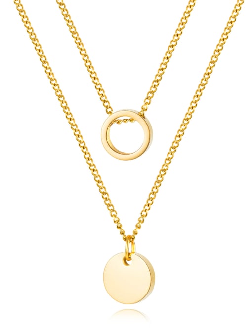 1657 gold necklace Titanium Geometric Minimalist Multi Strand Necklace