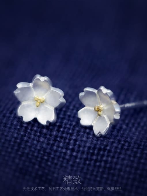 ear nail 925 Sterling Silver Flower Minimalist Necklace