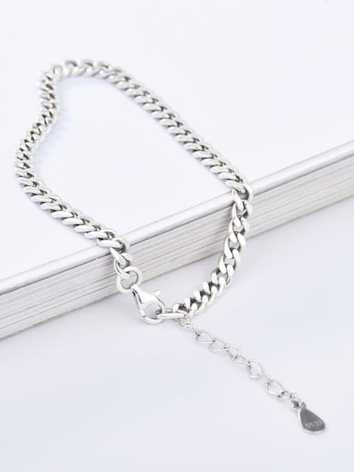 XBOX 925 Sterling Silver Geometric Chain Vintage Link Bracelet 4